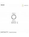 Mantra Infinity Flush 30W LED 3000K, 2500lm, Silver/Polished Chrome/White Acrylic