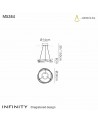 Mantra Infinity Pendant 30W LED 3000K, 2500lm, Silver/Polished Chrome/White Acrylic
