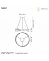 Mantra Infinity Pendant 60W LED 2800K, 4500lm, Brown Oxide/White Acrylic