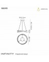 Mantra Infinity Pendant 42W LED 2800K, 3400lm, Brown Oxide/White Acrylic