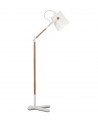 Mantra Nordica Floor Lamp With White Shade 1 Light E27, Matt White/Beech With Ivory White Shade