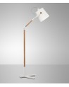 Mantra Nordica Floor Lamp With White Shade 1 Light E27, Matt White/Beech With Ivory White Shade
