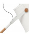 Mantra Nordica Floor Lamp With White Shade 1 Light E27, Matt White/Beech With Ivory White Shade