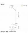 Mantra Nordica Floor Lamp With White Shade 1 Light E27, Matt White/Beech With Ivory White Shade