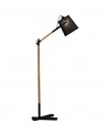 Mantra Nordica Floor Lamp With Black Shade 1 Light E27, Matt Black/Beech With Black Shade