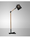 Mantra Nordica Floor Lamp With Black Shade 1 Light E27, Matt Black/Beech With Black Shade