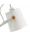 Mantra Nordica Table Lamp With White Shade 1 Light E27, Matt White/Beech With Ivory White Shade