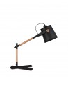 Mantra Nordica Table Lamp With Black Shade 1 Light E27, Matt Black/Beech With Black Shade
