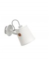 Mantra Nordica Wall Lamp With White Shade 1 Light E27, Matt White/Beech With Ivory White Shade