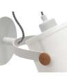 Mantra Nordica Wall Lamp With White Shade 1 Light E27, Matt White/Beech With Ivory White Shade