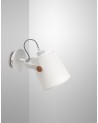 Mantra Nordica Wall Lamp With White Shade 1 Light E27, Matt White/Beech With Ivory White Shade