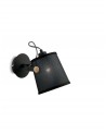 Mantra Nordica Wall Lamp With Black Shade 1 Light E27, Matt Black/Beech With Black Shade