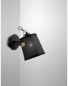 Mantra Nordica Wall Lamp With Black Shade 1 Light E27, Matt Black/Beech With Black Shade