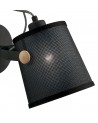 Mantra Nordica Wall Lamp With Black Shade 1 Light E27, Matt Black/Beech With Black Shade