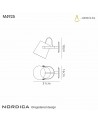 Mantra Nordica Wall Lamp With Black Shade 1 Light E27, Matt Black/Beech With Black Shade