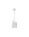 Mantra Nordica Pendant With White Shade 1 Light E27, Matt White/Beech With Ivory White Shade