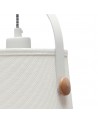 Mantra Nordica Pendant With White Shade 1 Light E27, Matt White/Beech With Ivory White Shade