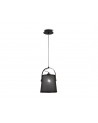 Mantra Nordica Pendant With Black Shade 1 Light E27, Matt Black/Beech With Black Shade