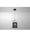 Mantra Nordica Pendant With Black Shade 1 Light E27, Matt Black/Beech With Black Shade
