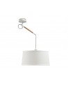 Mantra Nordica Multi Position Pendant With White Shade 1 Light E27, Matt White/Beech With Ivory White Shade