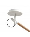 Mantra Nordica Multi Position Pendant With White Shade 1 Light E27, Matt White/Beech With Ivory White Shade