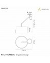 Mantra Nordica Multi Position Pendant With White Shade 1 Light E27, Matt White/Beech With Ivory White Shade