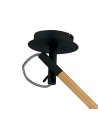 Mantra Nordica Multi Position Pendant With Black Shade 1 Light E27, Matt Black/Beech With Black Shade