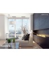 Mantra Nordica Multi Position Pendant With Black Shade 1 Light E27, Matt Black/Beech With Black Shade