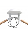 Mantra Nordica Linear Pendant With White Shade 2 Light E27, Matt White/Beech With Ivory White Shades