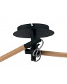 Mantra Nordica Linear Pendant With Black Shade 2 Light E27, Matt Black/Beech With Black Shades