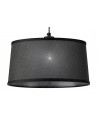 Mantra Nordica Linear Pendant With Black Shade 2 Light E27, Matt Black/Beech With Black Shades