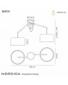 Mantra Nordica Linear Pendant With Black Shade 2 Light E27, Matt Black/Beech With Black Shades