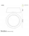 Mantra Nordica Ceiling, 2 Light E27 Max 20W, 32cm, White Acrylic With Ivory White Shade