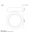 Mantra Nordica Ceiling, 3 Light E27 Max 20W, 45cm, White Acrylic With Ivory White Shade