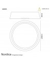 Mantra Nordica Ceiling 60W LED 90cm Off White 3000K, 4200lm, White Acrylic With Ivory White Shade