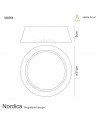 Mantra Nordica Ceiling 12W LED 32CM Black 3000K, 120lm, White Acrylic With Black Shade