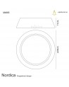 Mantra Nordica Ceiling 21W LED 45CM Black 3000K, 2100lm, White Acrylic With Black Shade