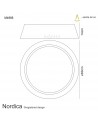 Mantra Nordica Ceiling, 5 Light E27 Max 20W, 60cm, White Acrylic With Black Shade