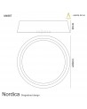 Mantra Nordica Ceiling 60W LED 90cm Black 3000K, 4200lm, White Acrylic With Black Shade
