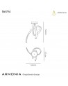 Mantra Armonia Semi Ceiling Vertical, 40W LED, 3000K, 3000lm, Titanium/Frosted Acrylic
