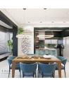 Celeste Pendant 81cm Round, 40W LED, 3000K, 2800lm, Black