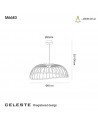 Celeste Pendant 81cm Round, 40W LED, 3000K, 2800lm, Black