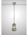 Mantra Sonata Pendant 15cm Round, 1 x E27 (Max 40W), Polished Chrome/Graphite