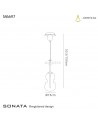 Mantra Sonata Pendant 15cm Round, 1 x E27 (Max 40W), Polished Chrome/Graphite