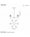 Mantra Siena Pendant Round 6 Light E14, Polished Brass With Amber Cream Shades And Clear Crystal