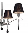 Mantra Siena Pendant Round 4 Light E14, Polished Chrome With Black Shades And Black Crystal