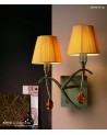 Mantra Siena Pendant Round 4 Light E14, Polished Chrome With Black Shades And Black Crystal