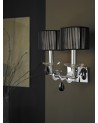 Mantra Siena Pendant Round 4 Light E14, Polished Chrome With Black Shades And Black Crystal