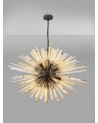 Alisa 32 Light E27, Oval Pendant Brown Oxide / Champagne Glass