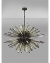Alisa 32 Light E27, Oval Pendant Brown Oxide / Smoke Glass